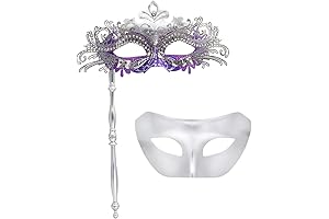 IETANG Couple Mask Half Venetian Masquerade Ball Costume Accessory
