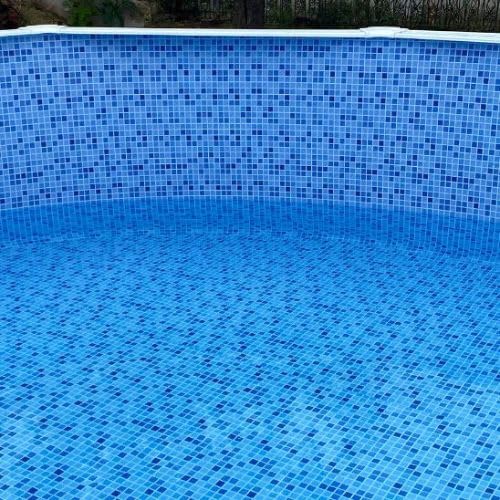 San Marco Telo Interno per Piscina Ovale H 132 cm (610X375cm, Mosaico Azzurro, PVC 60/100)