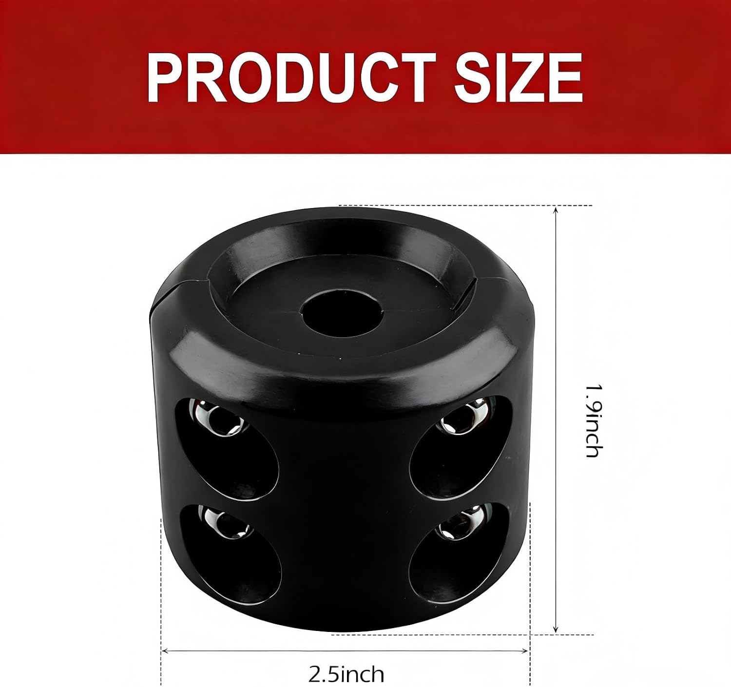 Rubber Winch Cable Hook Stopper, Heavy Duty Rope Winch Bump Protector for Synthetic & Steel Wire Ropes, with Stainless Steel Fasteners & Allen Wrench, Universal for ATV UTV Truck SUV (Black)