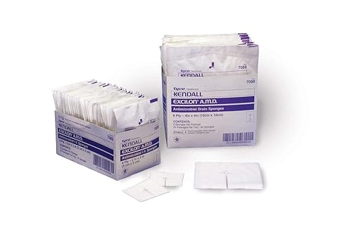 1516057 Pt# 7088 Esponja Excilon AMD Gasa Drenaje No Tejido Phmb 4X4" 6-Ply St 50/Pk Hecho por Covidien