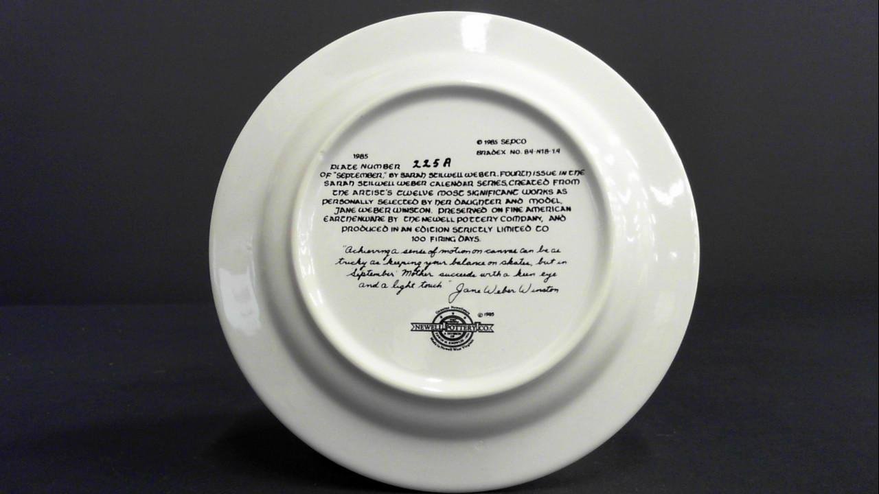 Amazon.com: September 1985 Collector Plate From The Sarah Stilwell Weber  Calendar Series- 7
