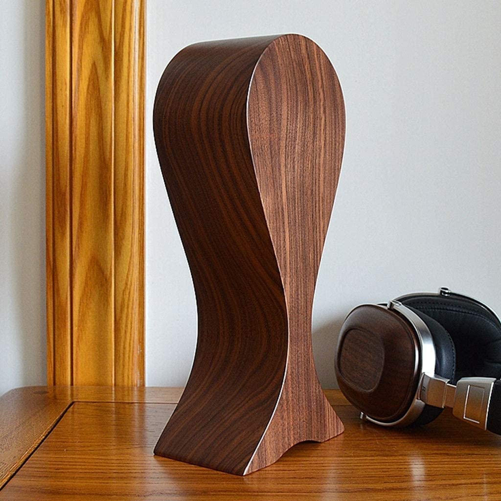 Gaming Accessori Supporto per Cuffie in Noce Nero Nordamericano Supporto per Cuffie in Legno Supporto per Cuffie Supporto per Cuffie da Tavolo Stand Over-Ear da Gioco