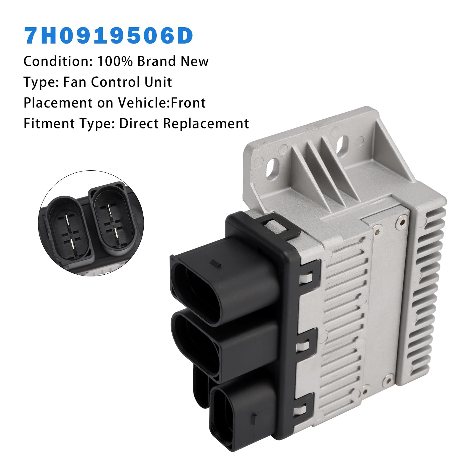 Topteng Radiator Fan Control Unit Module 7H0919506 passend für VW Transporter/Multivan V 2003-2010, passend für Campmobil T5 2007-2010, passend für Campmob.Typ2/Transporter/LT 2004-2010