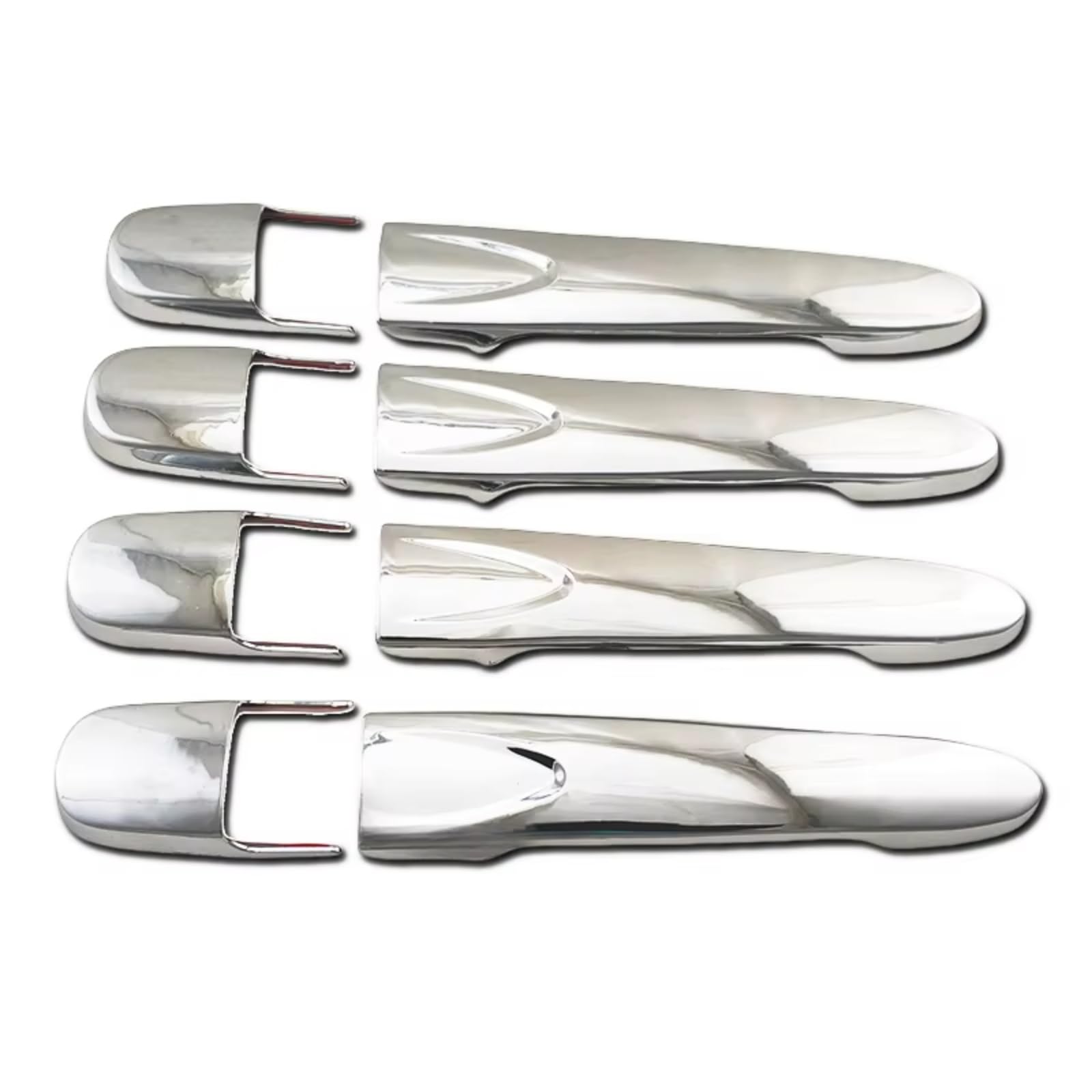 DSPOLIMV Outer Door Handle Cap Compatible with Toyota for Avanza 2012-2020 Abs Chrome Plated Silver and Matte Black Car Door Handle Cover Exterior Decorate(Silver)
