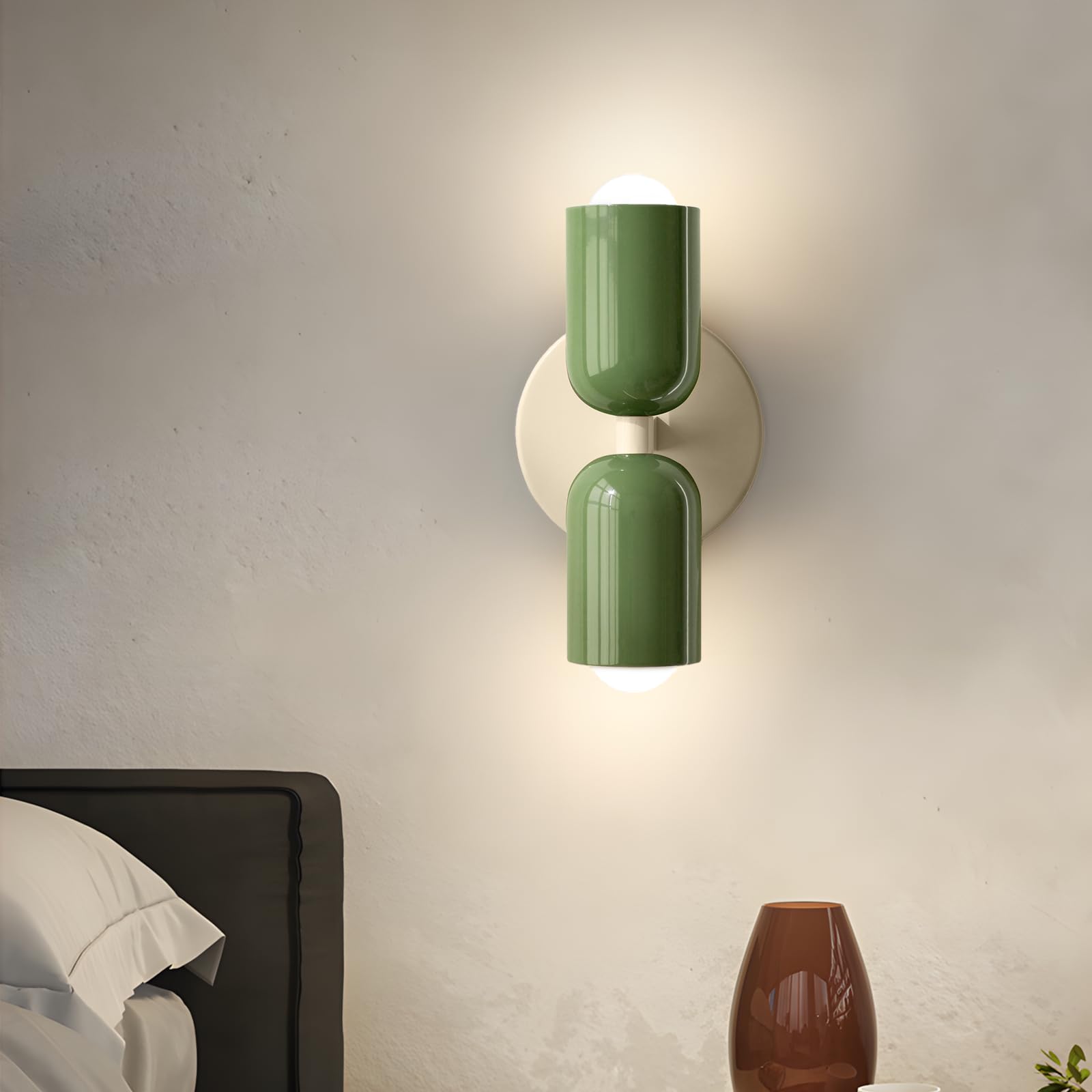 Lampada da parete per interni, a 2 luci, per interni, per camera da letto, corridoio, balcone, scale, cameretta dei bambini, ufficio