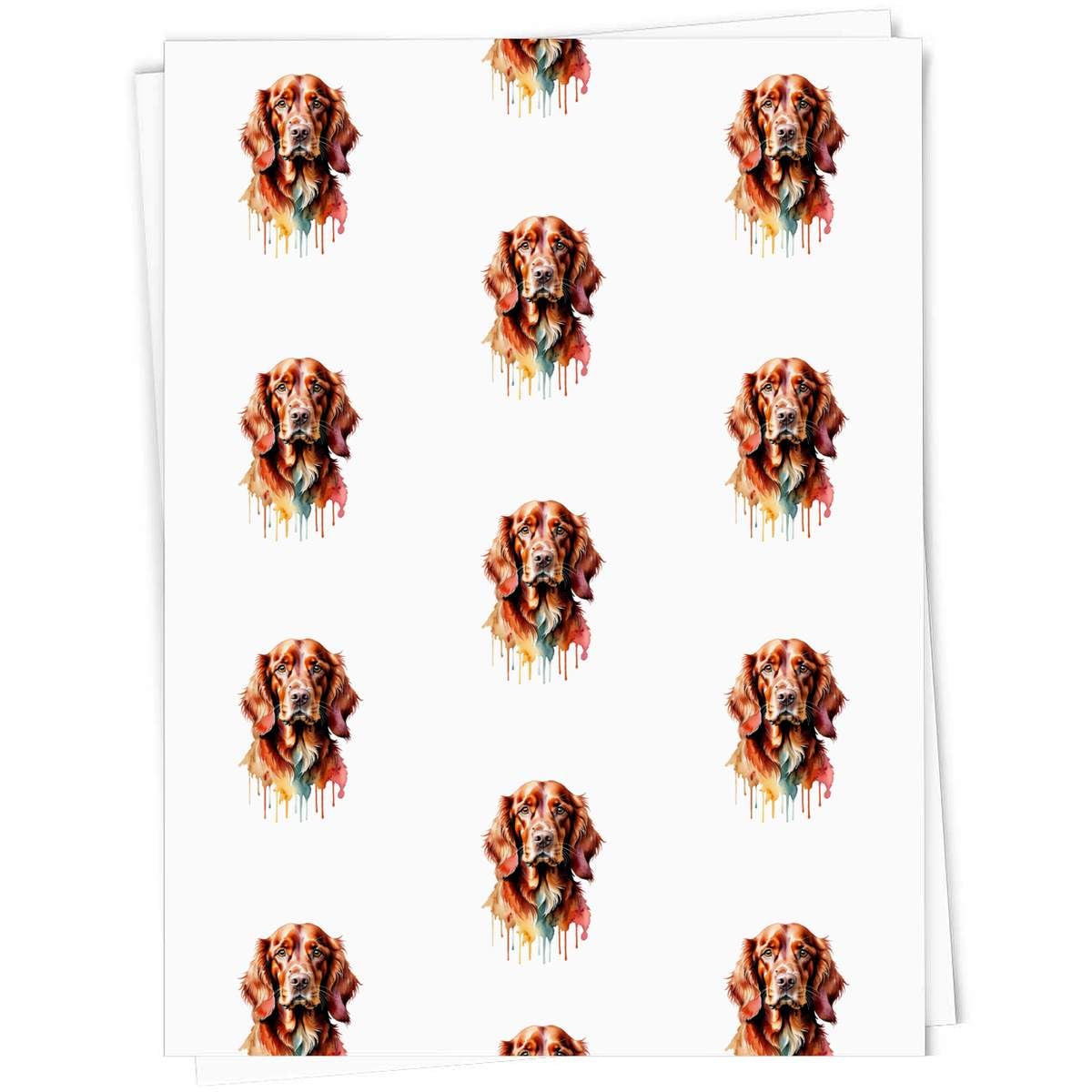 Azeeda 5 x 'Watercolour Irish Setter' Gift Wrap Paper (GI00138909)