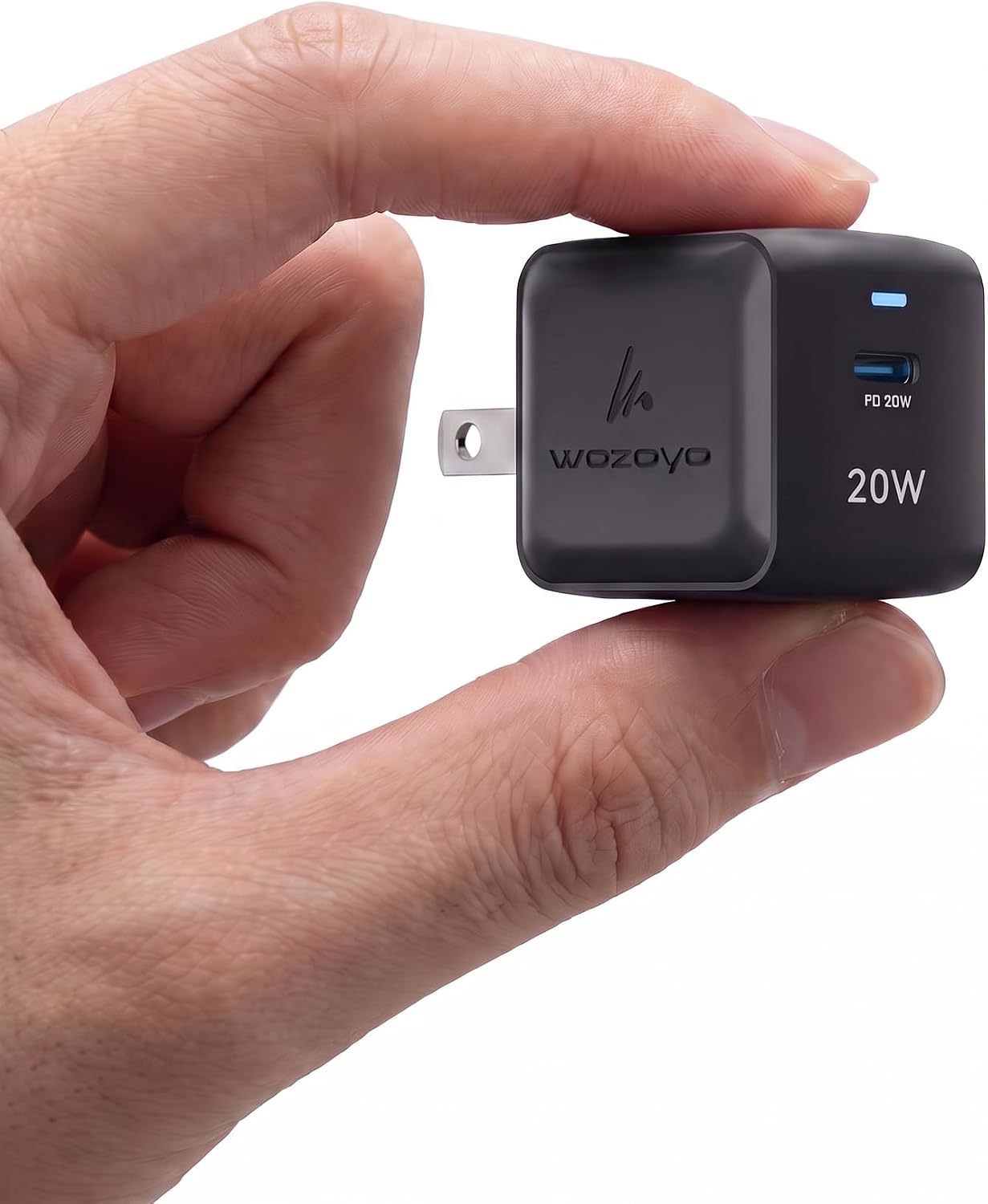 PD 20W GaN Charger, Wozoyo Type-C Fast Charger Compatible for iPhone 17/16/16 Pro Max/15 Series/iPad Pro, Smartphones & Tablets, QC 3.0,Compact Foldable Plug Design, Smart Power Delivery