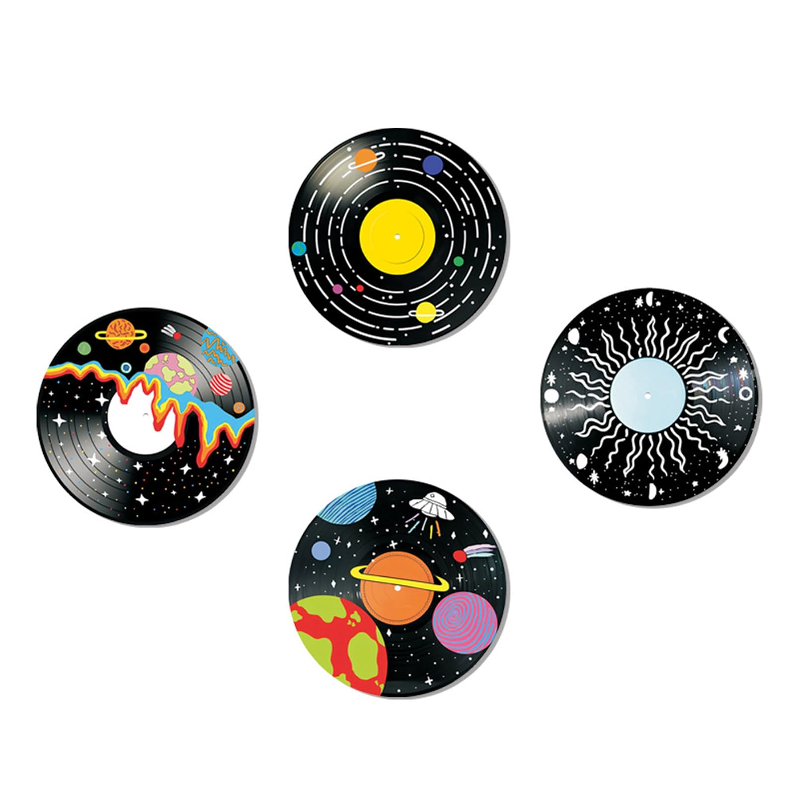 Universe Planet Design Vinili Disco da Appendere alla Parete Disco Decorativo in Legno Fatto a Mano per Amanti della Musica Soggiorno Decori Vinili Record Wall Art