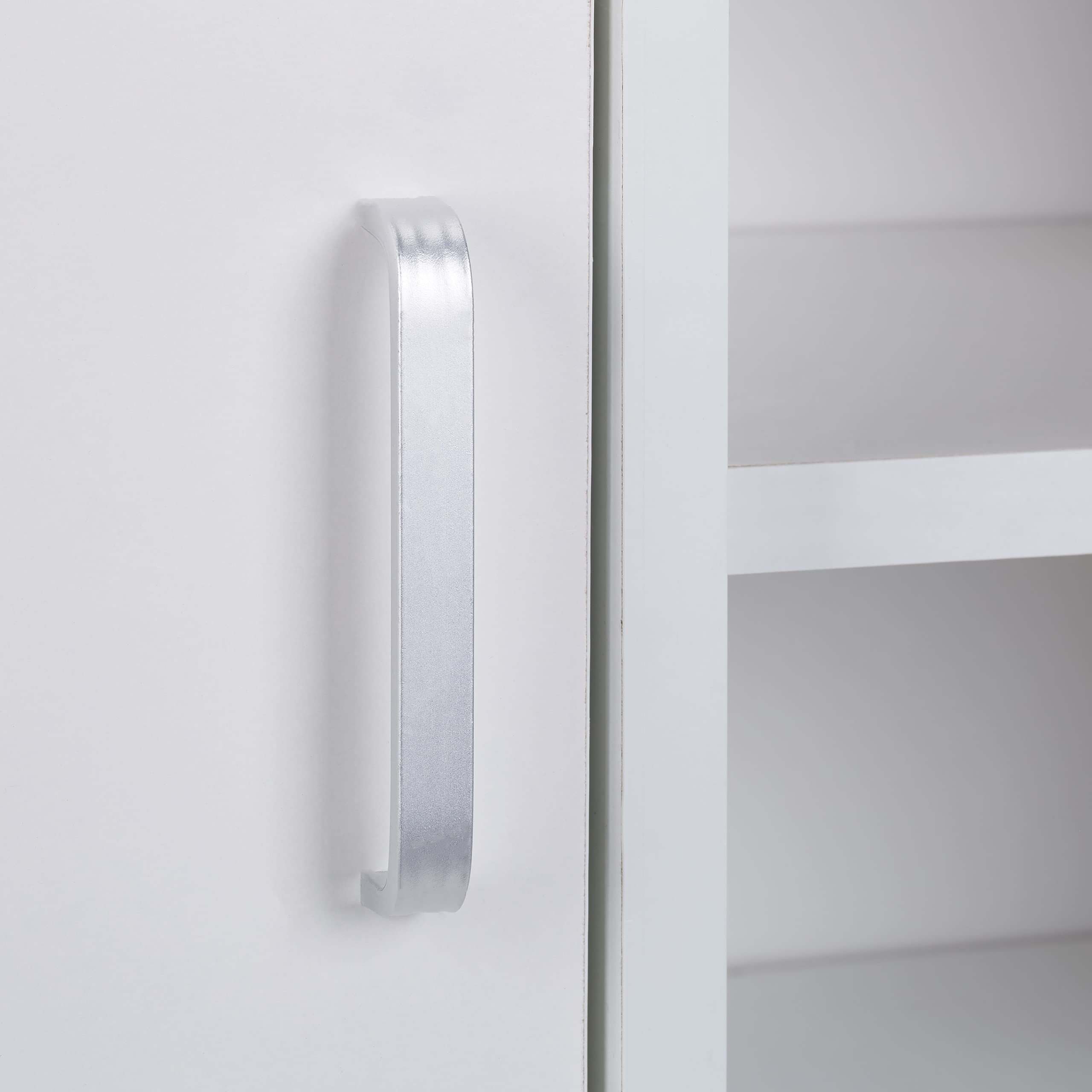 Relaxdays Mobile sotto-Lavabo, Mobiletto per Lavandino Bagno, 3 Ripiani, Armadietto, Anta Singola, Legno MDF, Bianco, 51x60x32 cm