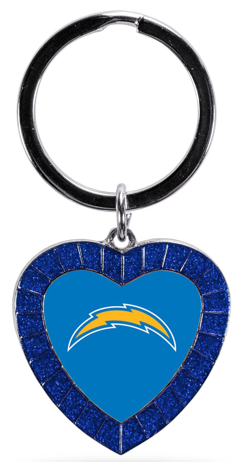 Rico Industries NFL Football Rhinestone Heart Keychain - Great Accessory
