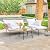 Devoko Outdoor Patio Furniture Set, Outdoor Sectional Conversation Rope Woven L-Shaped Sofa Set with Patio Table and Thick Cushions for Backyard Porch Balcony Garden, White