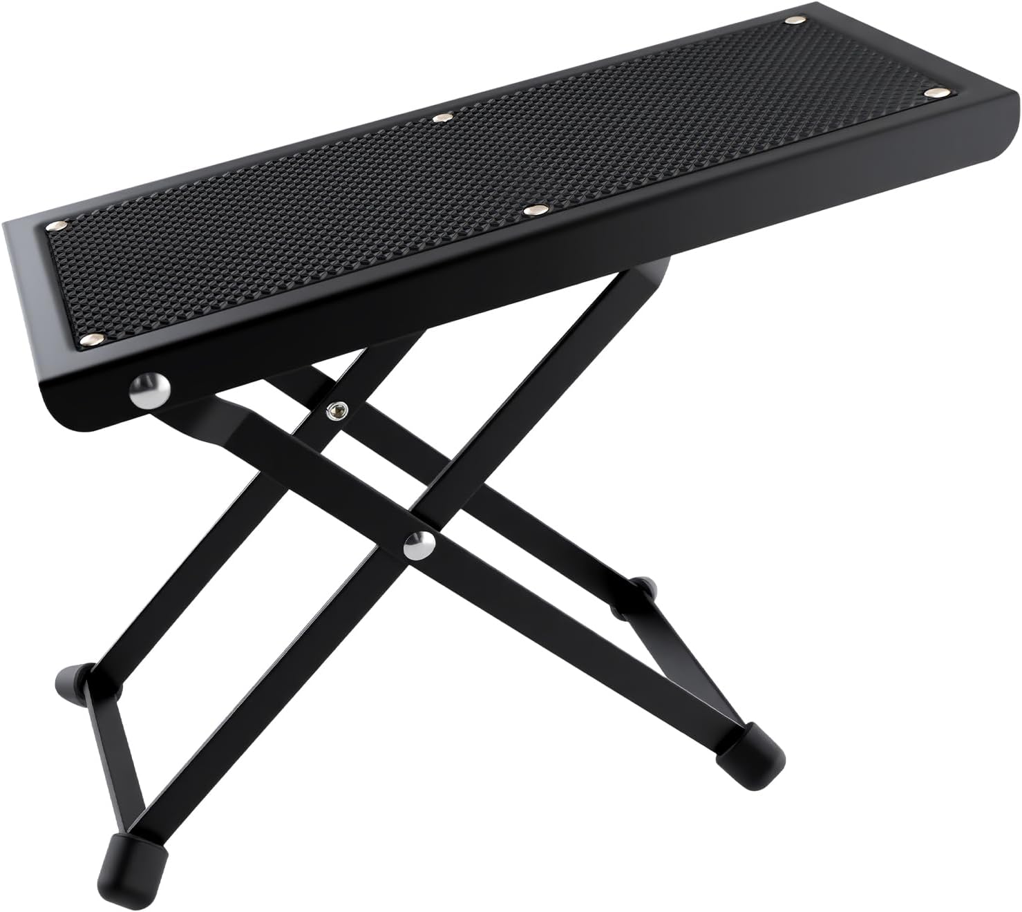 Metal Guitar Pedal Foot Rest 4-Position Adjustable Height Footrest