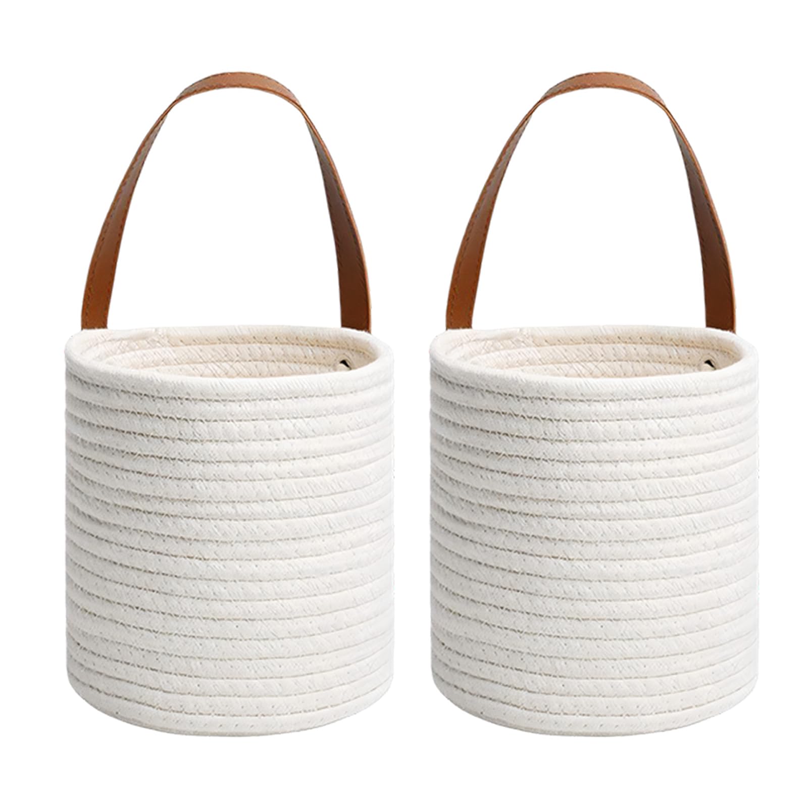 Piceioep Hanging Basket for Flower Container and Indoor Floor Planter Decorative Round Woven Plant Container Basket Planter Cover Small Hanging Plant