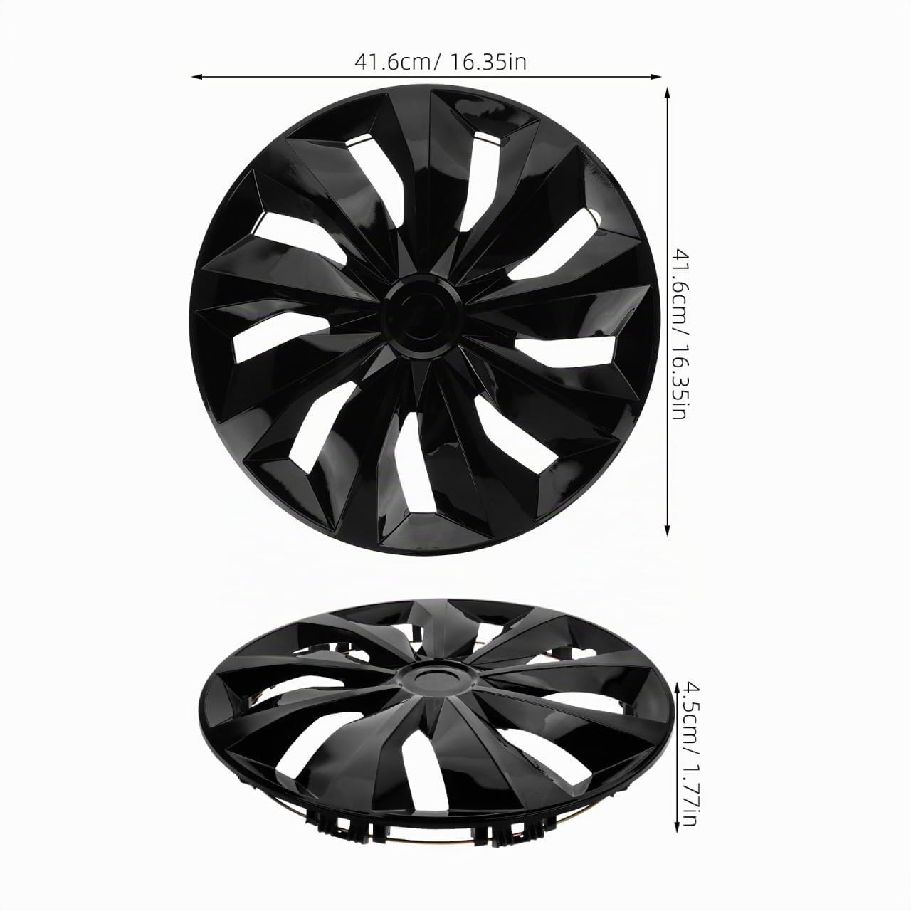 ULTECHNOVO Tapacubos De Coche De 16.37 Pulgadas Cubiertas De Cubo De Rueda De Plástico para Instalación Sin Herramientas Accesorios Exteriores para SUV Y Reemplazo De Tapacubos