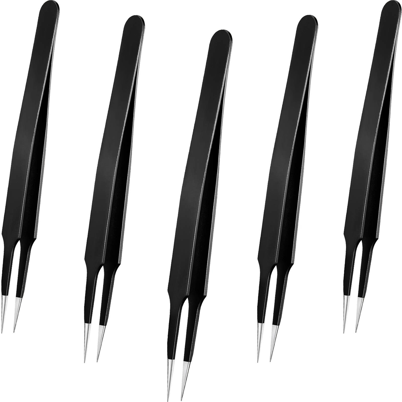 Mini Bead Tweezers Fuse Craft Beading Tweezers for Manual DIY Craft Supplies(5 Pieces)