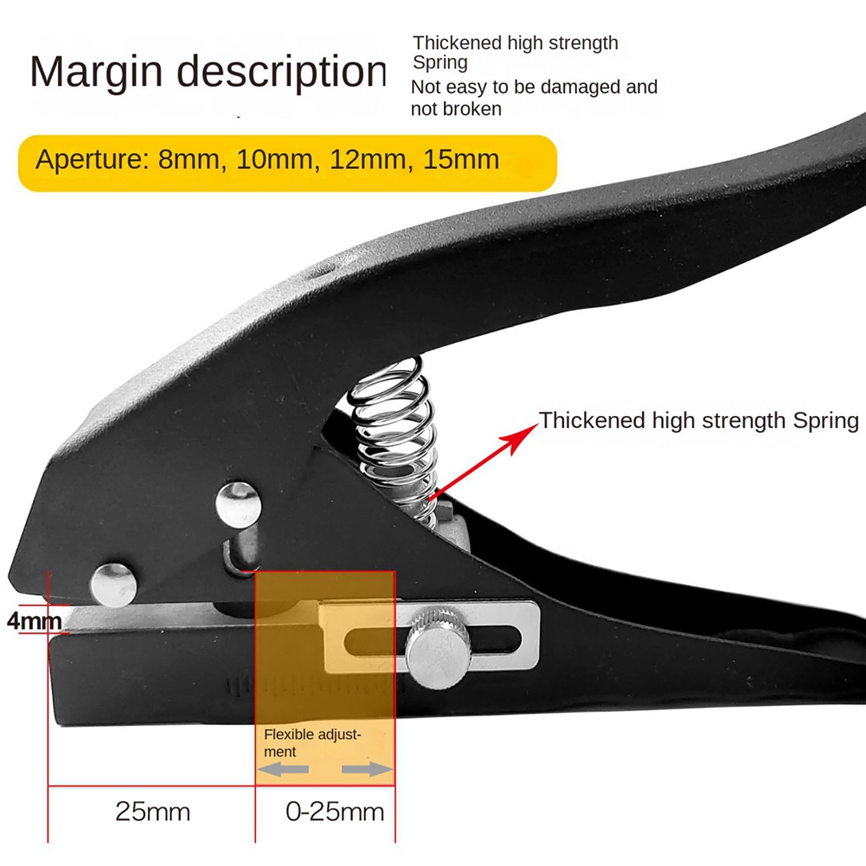 4X Perforatore Circolare da 12 mm Perforatore per Carta Perforatore Rotondo un Foro Singolo Manuale per Carte D'Identità, Carte nel PVC, Foto Badge