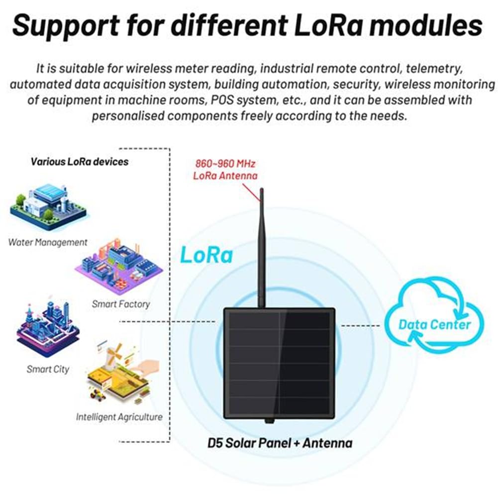 D5 Solar Node ESP32 LoRa 32 V3 mit 5V Solarpanel für WiFi Meshtastic LoRaWAN Heltec ESP32 SX1262 LoRa 915MHz