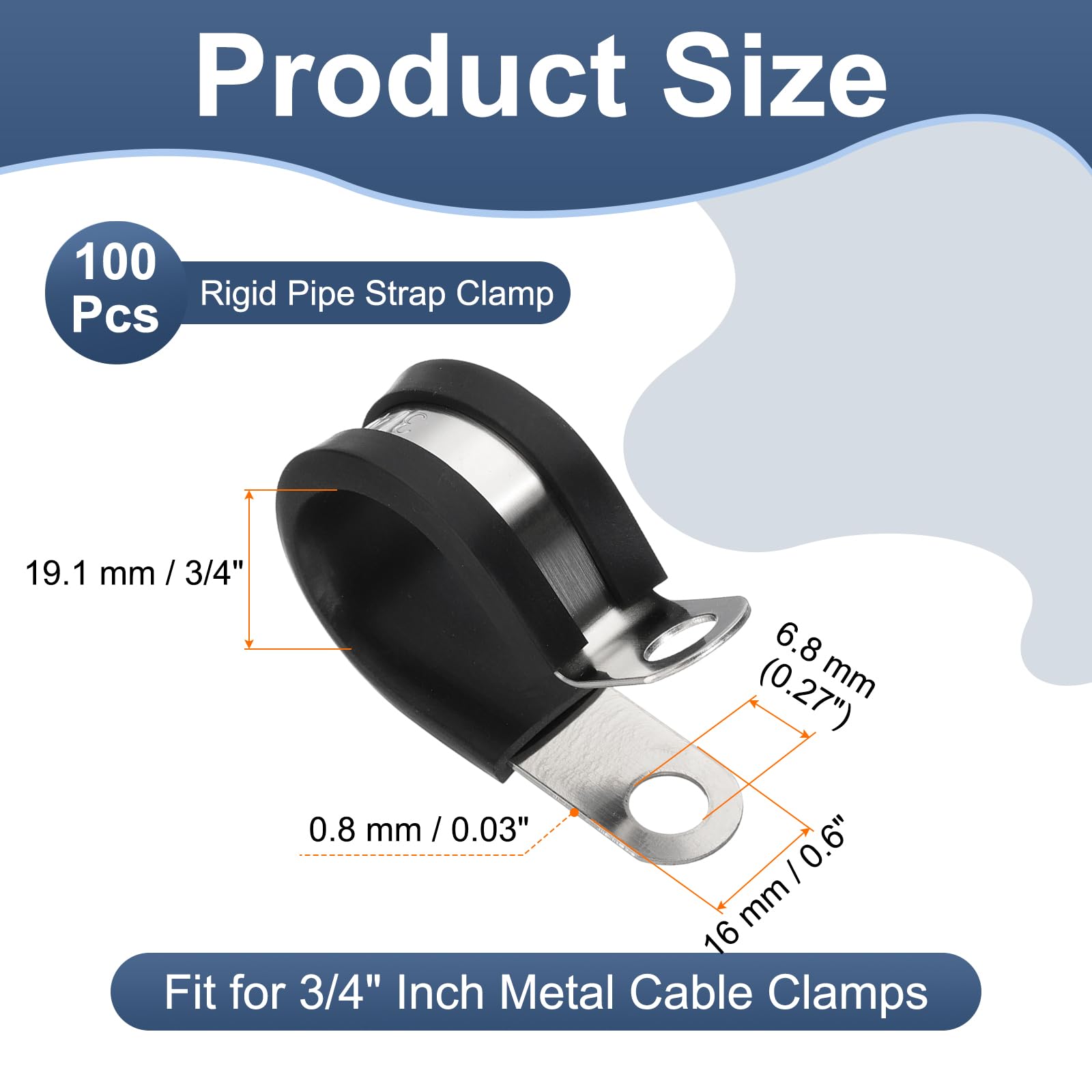 PATIKIL 3/4 Inch Cable Clamps - Image 2