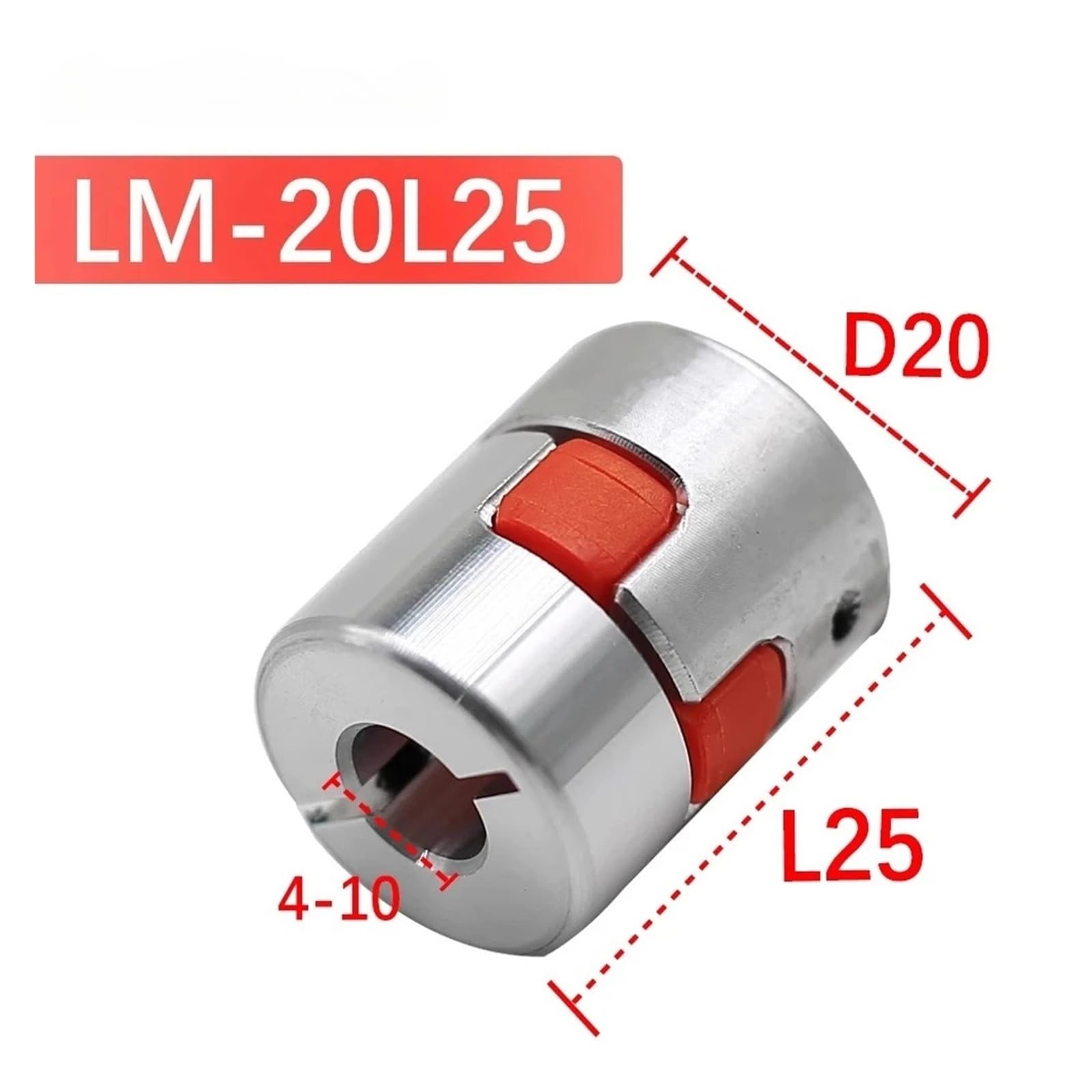 Acoplamiento flexible de aluminio D20L25 de 5 x 8 mm, 3 mm, 4 mm, 5 mm, 6 mm, 6,35 mm, 7 mm, 10 mm, acoplador flexible de aluminio (6 x 7)
