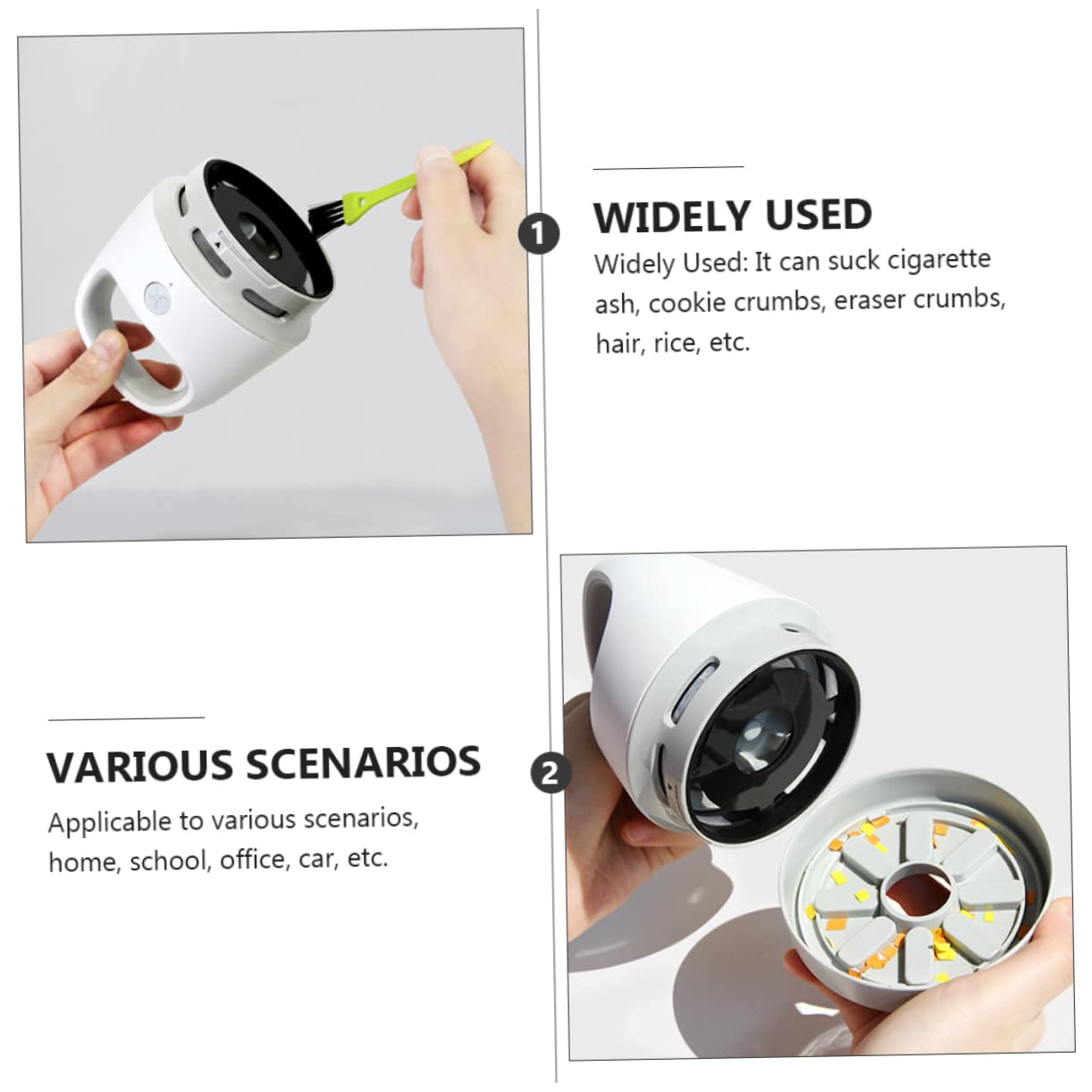 ERINGOGO Aspiratore da Tavolo Portatile, Pulitore USB Abs Leggero | Raccoglie Cenere e Briciole, Adatto per Ufficio e Casa, Formato Compatto Ricarica USB