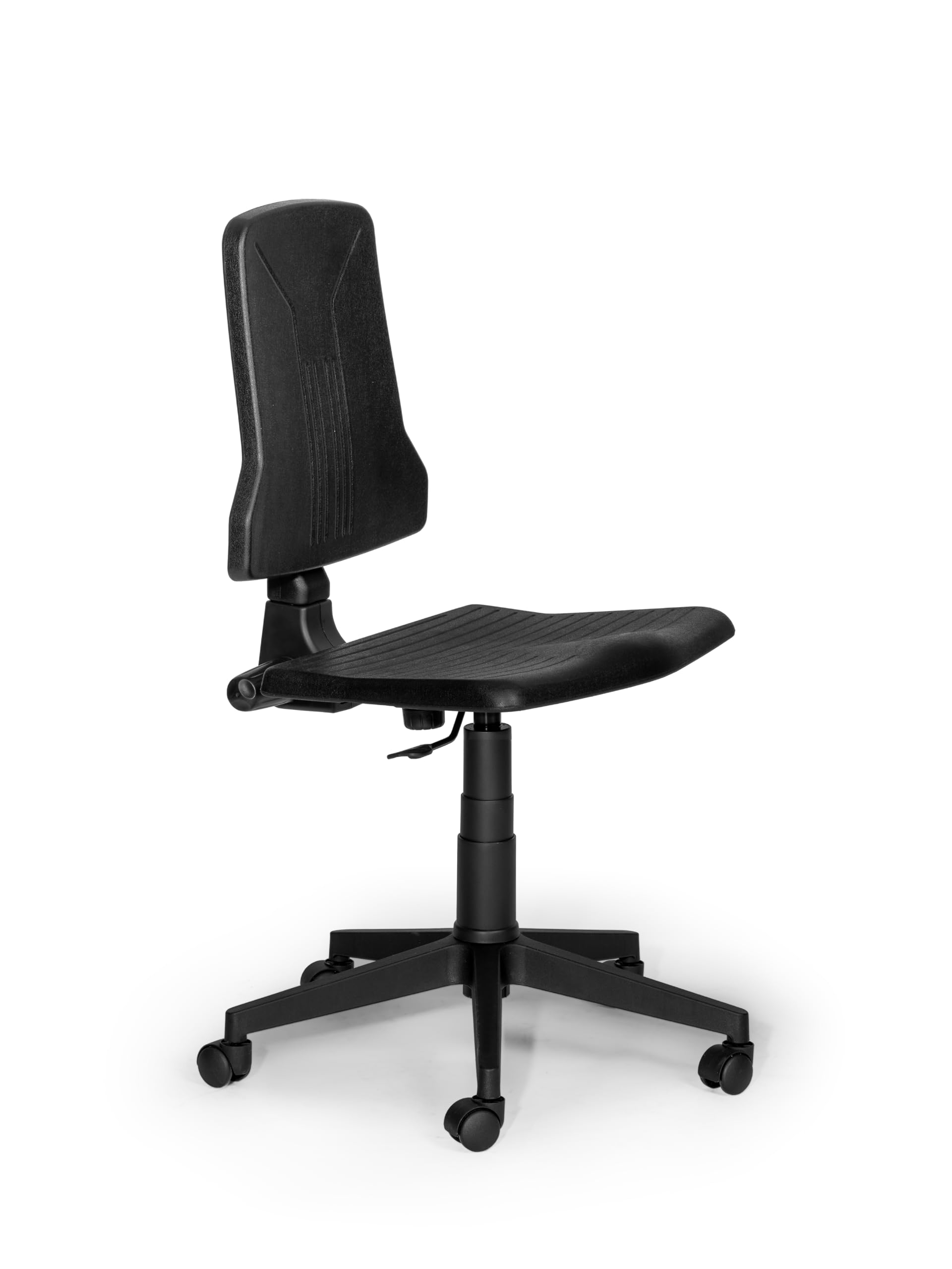 topsit IND000109 - Sedia da lavoro in poliuretano, sedia da lavoro ergonomica per laboratorio, meccanismo sincrono, regolabile in altezza, facile da pulire, base stabile con ruote in plastica