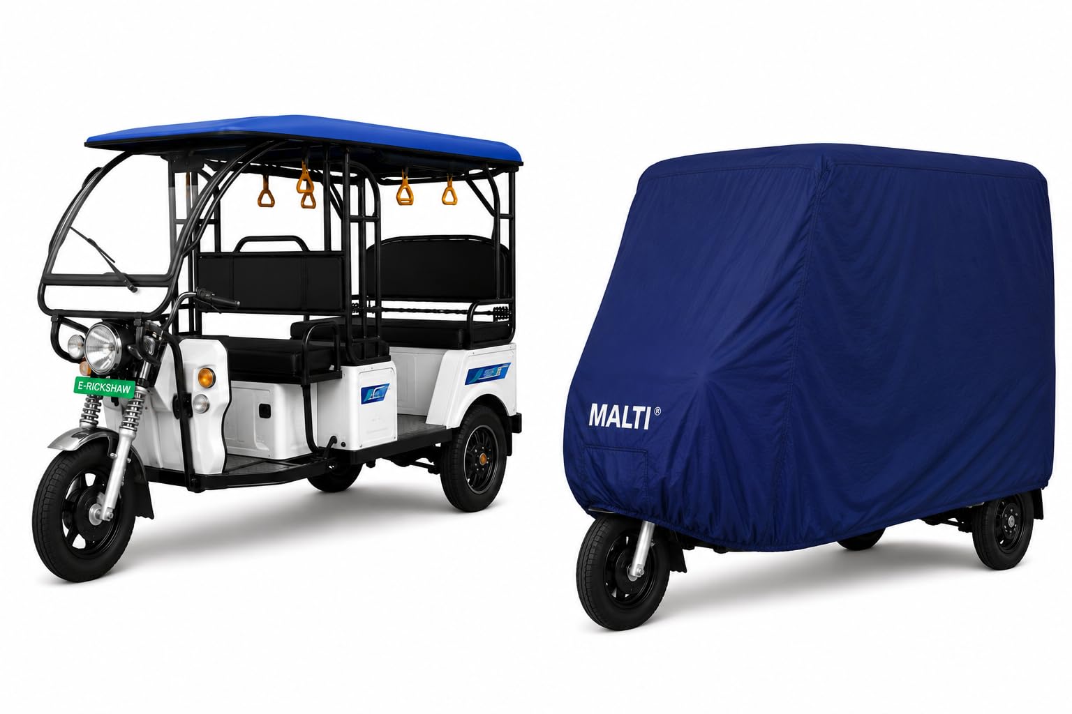 MALTI Universal E-Rickshaw Body Cover, Navy Blue - Image 1