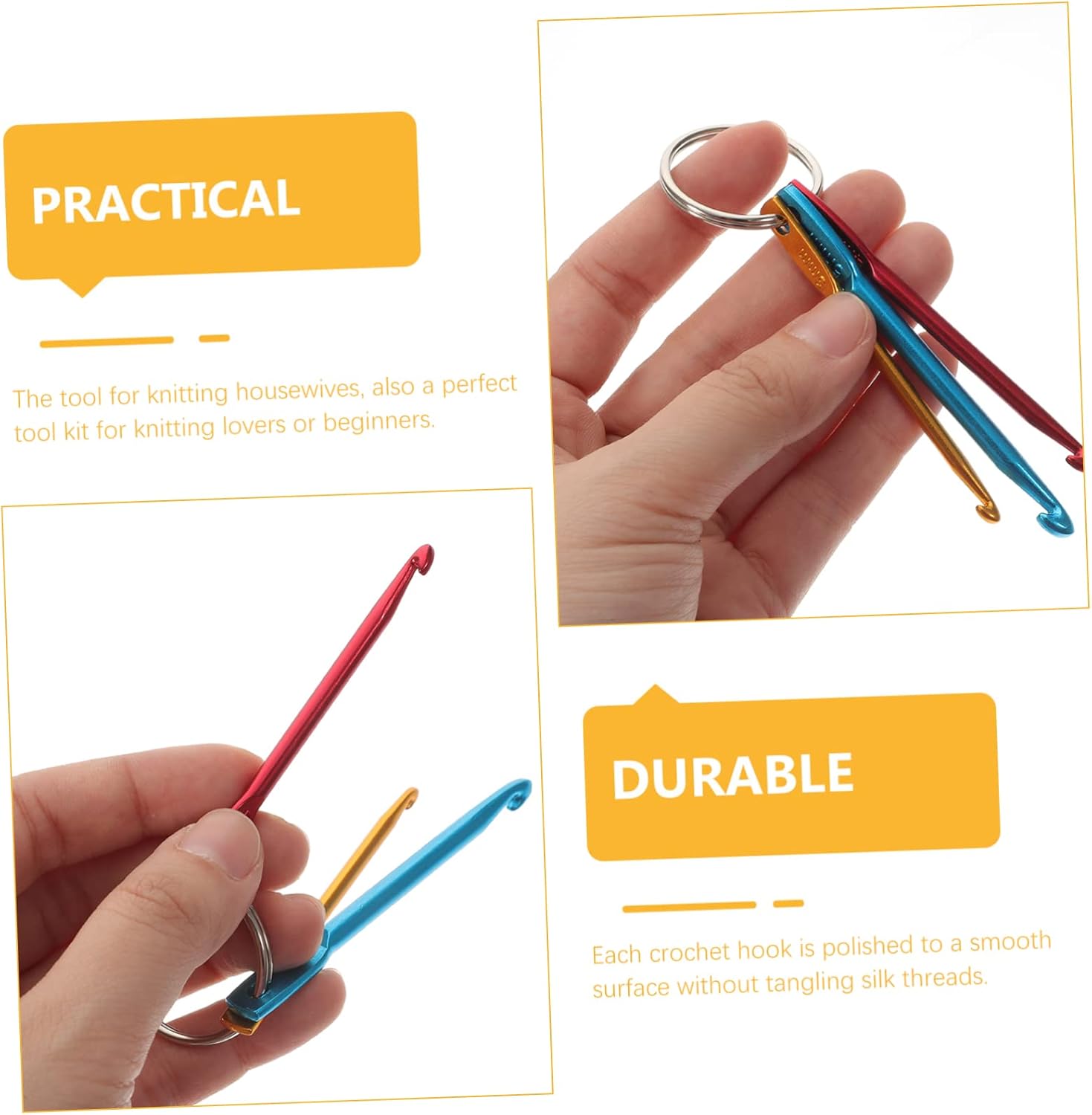 ARTIBETTER 20pcs Portable Crochet Hooks Lightweight Knitting Tools for Yarn Weaving for Knitting Shoes Hats Gloves and More