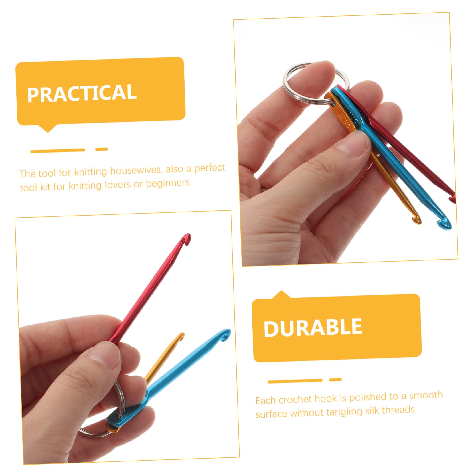 OSALADI 5 Series Herramientas De Tejer Ganchillo Agujas De Tejer Kit De Ganchos De Crochet Agujas De Crochet Para Hilo Suministros De Costura De Crochet Aguja De Hilo Aluminio 4 Piezas X 5