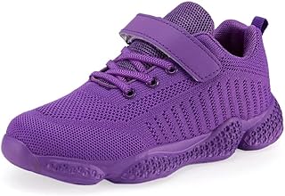 YAVY Purple Kids Breathable Sneakers Mesh Lightweight Easy Walk Casual Sport Strap Athletic Running Shoes for Little Kid Size 13