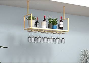 ワインホルダーキッチン吊り棚 Amazon.co.jp: 吊り下げワイングラスラック-ワインラック吊り棚吊り