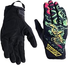 TIIVRA Graffiti Street Skin Riding Gloves - High-Tech PVC Knuckle Protector, Abrasion-Resistant Fabric, Ventilated Summer Riding, Touchscreen Compatible, Ideal for Urban and City Riders (XL)