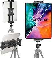 Vista 1 de Cenawin Tablet Tripod Mount Adapter with Ball Head, Holder for 4.7-12.9 Inch Tablets, Compatible with iPad Pro, Air, Mini, Selfie Stick, Monopod