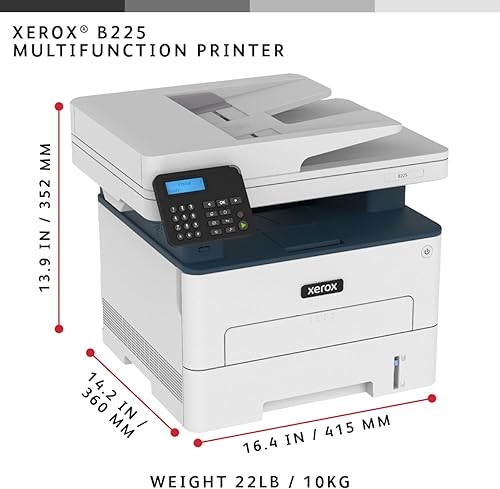 Miniatura 2 de Xerox B225DNI All-in-One Printer, Laser, B&W, Wireless, ADF, Letter, Print, Scan, Copy, Energy Star Certified, Up to 36PPM