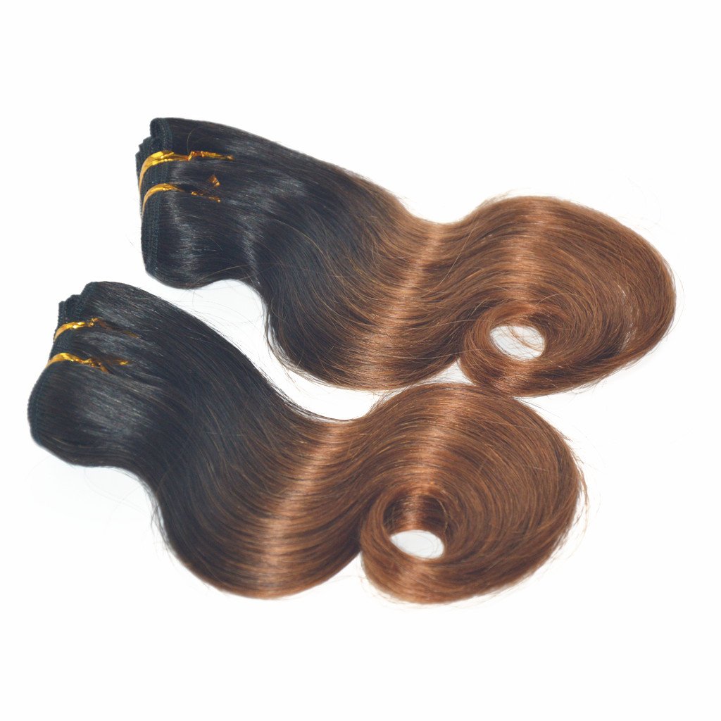 2 Bundles Brazilian Body Wave 8 Inches Short Bob Weave Ombre Two Tone 8A Human Hair Extensions 50g/pc 100g/set (1B/30)