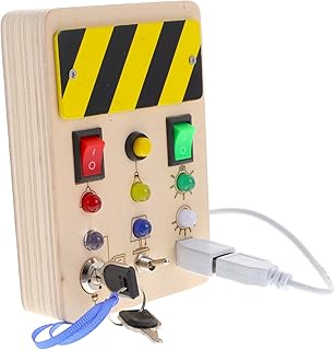 Hohopeti Semáforo Placa Ocupada Brinquedos Infantis Brinquedos De Viagem Brinquedos De Madeira Para Crianças Placa Ocupada Educacional Placa Sensorial De Aprendizagem Eletrônica Atividades