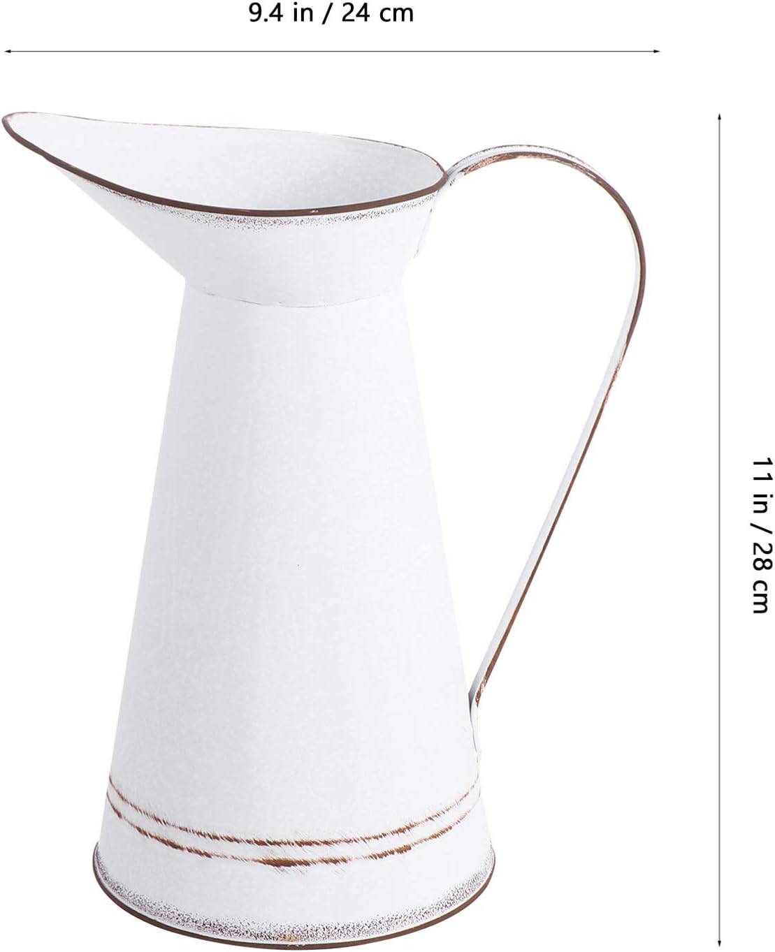 Rustic Metal Flowerpot Desktop Planter for Succulents Vintage Home Decor Elegant Flower Vase for Office and Living Large White Design - Image 4