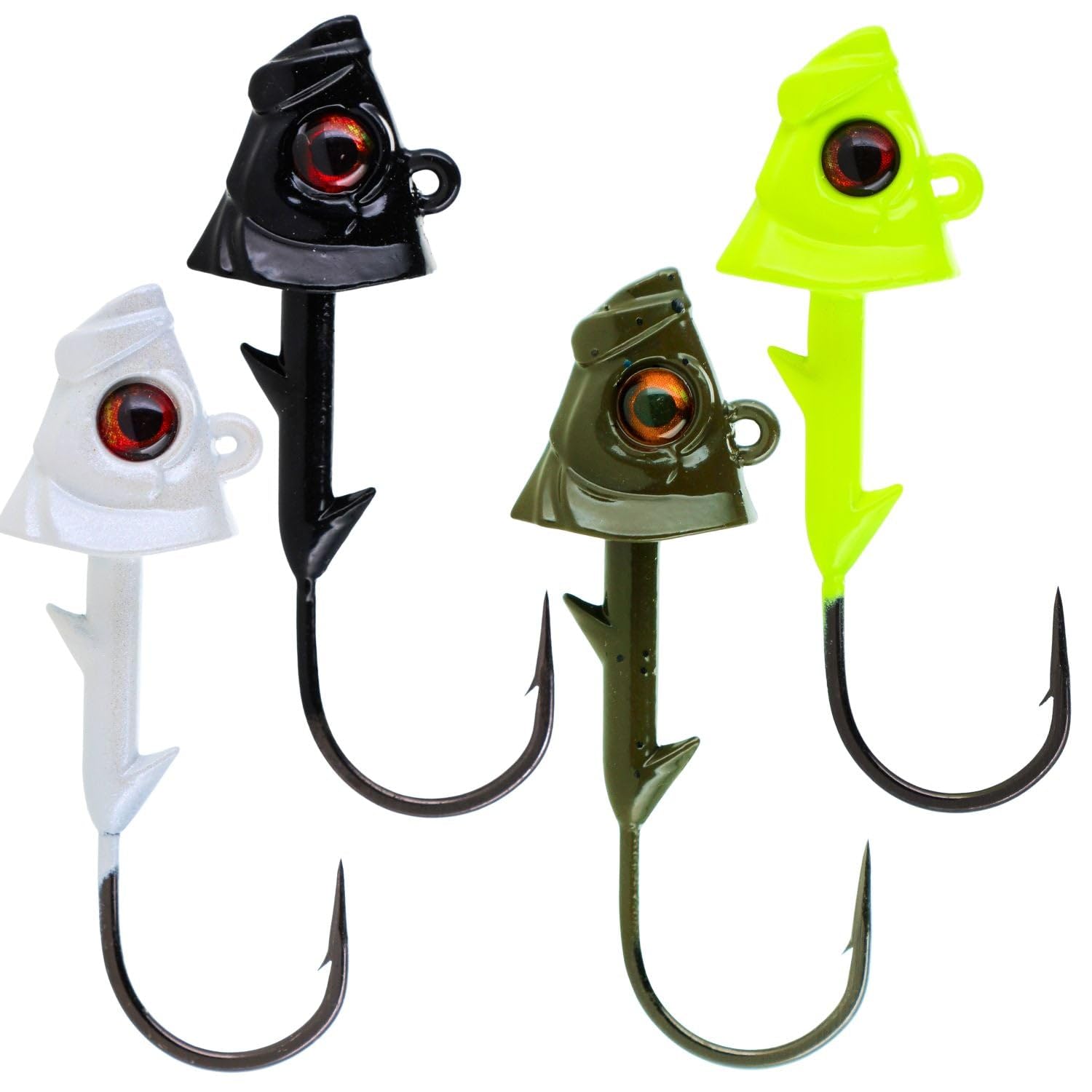 Reaction Tackle Swimbait Jig Head/Weighted Hooks for Saltwater and Freshwater/Realistic Fish Head (5 Pack)