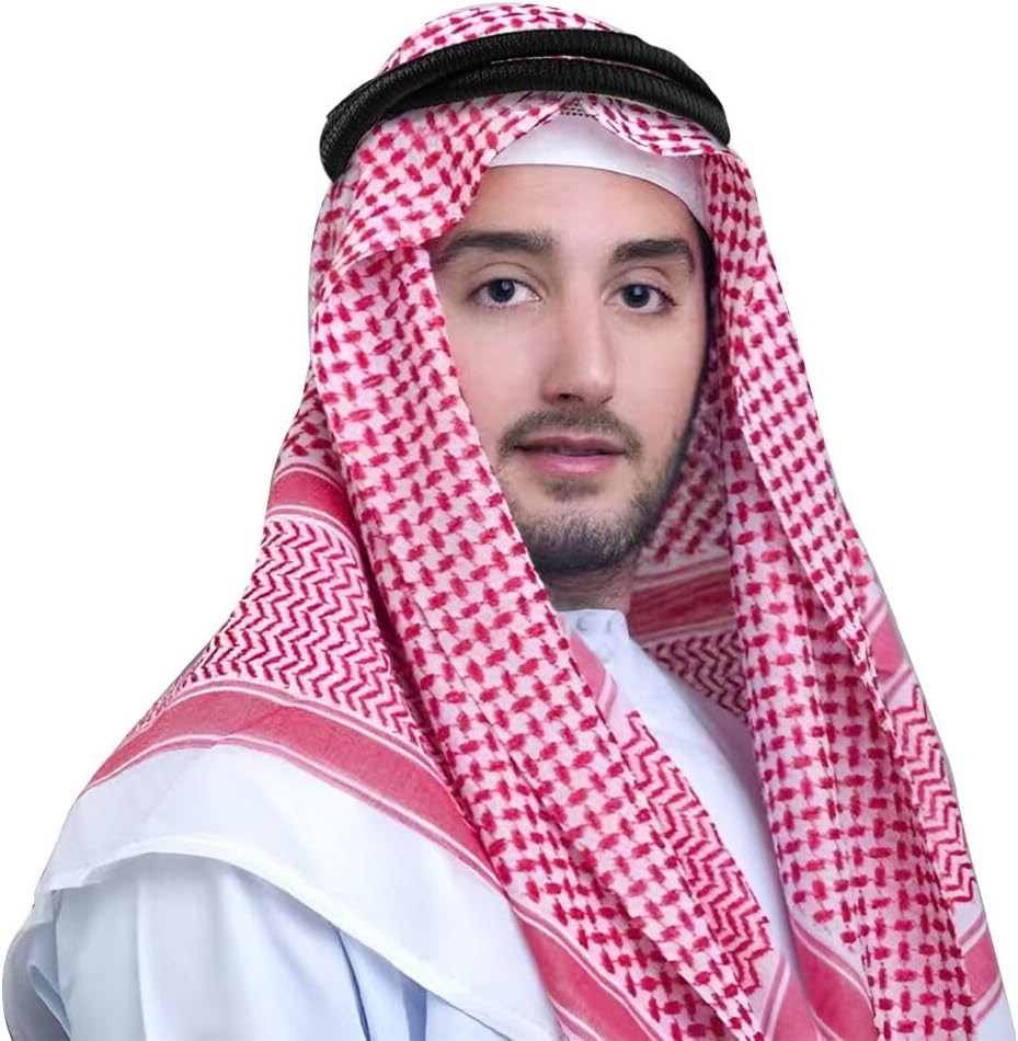 Arab Shemagh Muslim Keffiyeh Head Wrap Scarf Dubai Male Turban Neck Shawl Middle East Desert Islamic Wrap Arab Hijab
