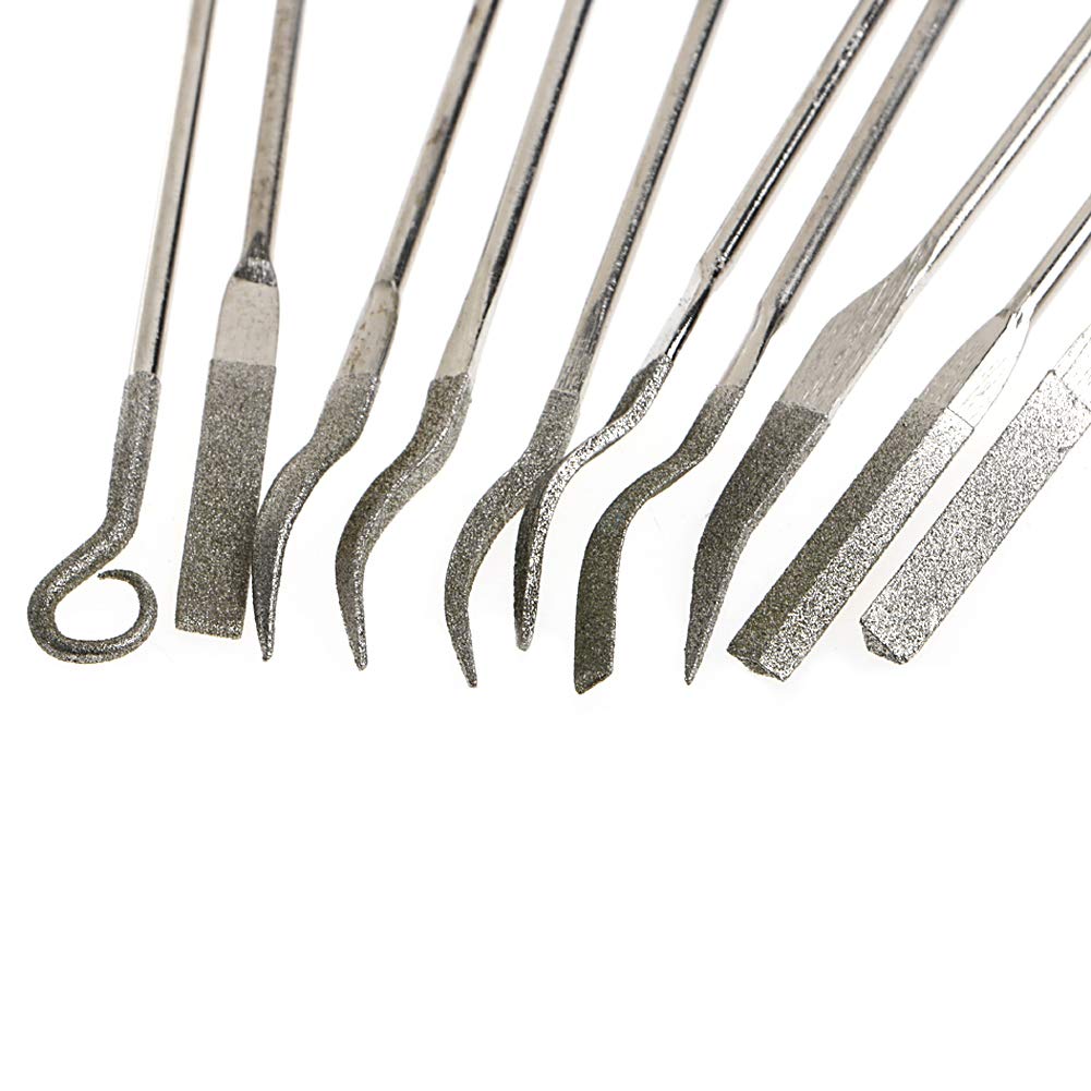 Lot De 10 Limes Aiguilles Diamantées 100 Mm – Mini Limes De Précision Pour Métal, Bois, Verre, Pierres & Bijoux