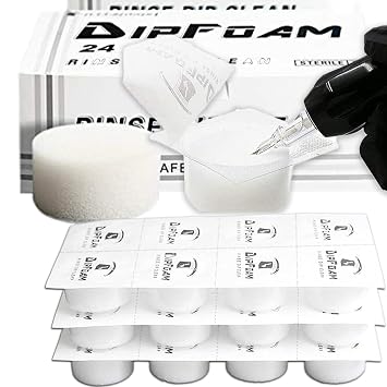 Dip Foam - 24Pcs Dip Cups Rinse Caps Tip Rinse Dip Clean Professional Cartridge Dip Foam Cleaning...