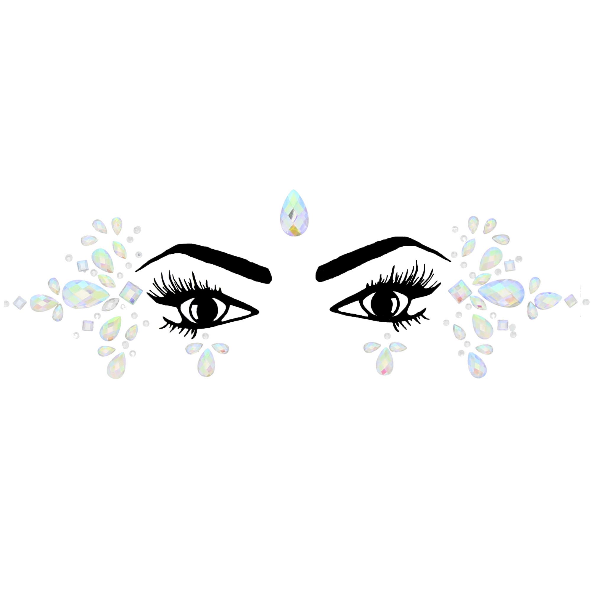 Zac's Alter Ego Women's Ab Crystal Crystal Stone Bright Face Gems/Jewels - Festival Body Art