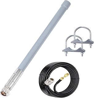 Bingfu Outdoor WiFi Antenna 5dbi RP-SMA/SMA Male Dual Band 2.4ghz 5ghz High Gain Omnidirectional Antennas for Wireless Security IP Camera WiFi Router Video Surveillance Monitor Antennae