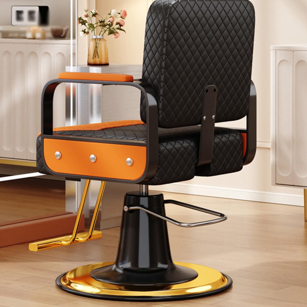 Robuster hydraulischer Friseurstuhl, höhenverstellbar, um 360 ° drehbar, Salonstuhl für Haarstylisten, Spa, Beauty-Ausrüstung, professioneller Make-up-Stuhl