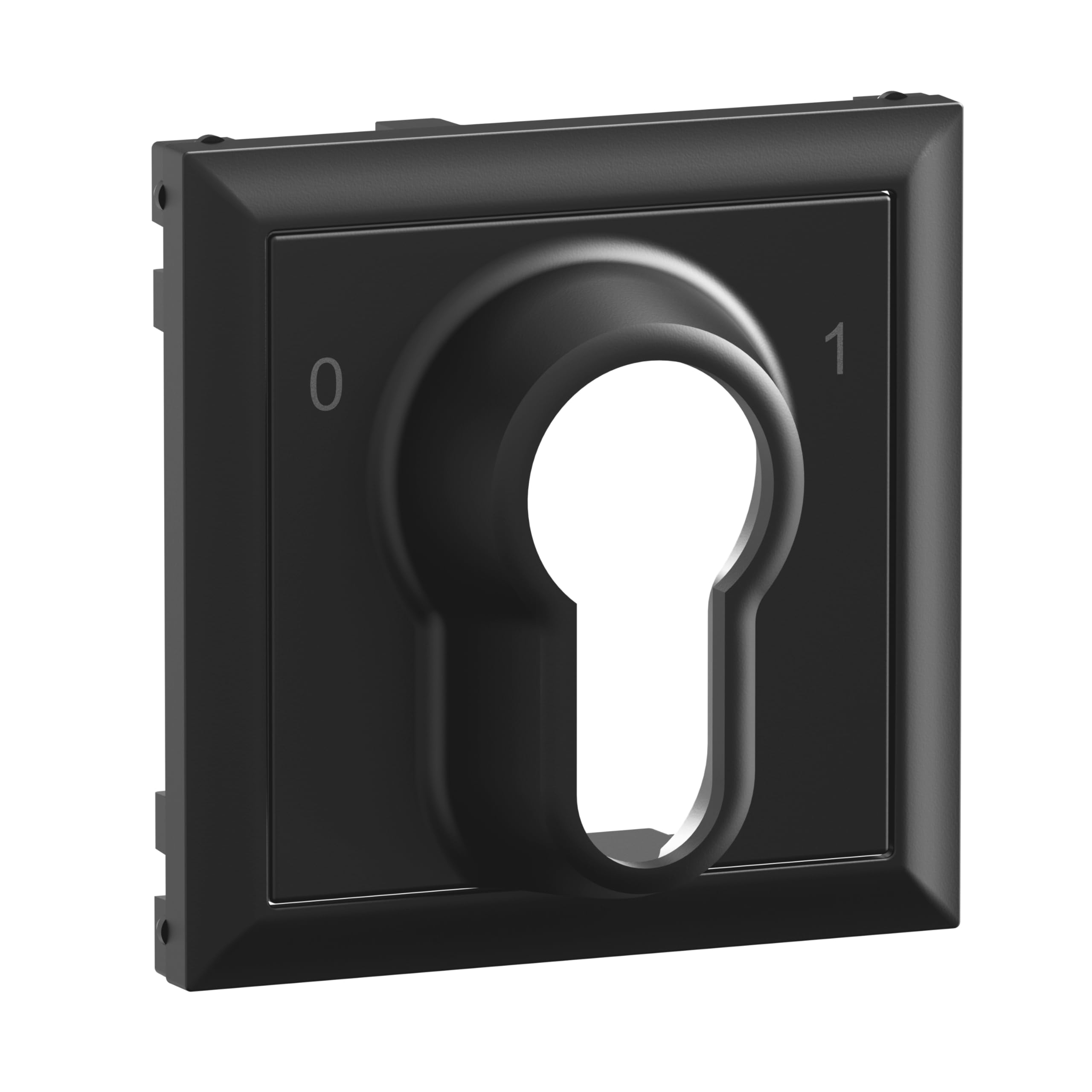 LEGRAND, Seano 765333 Cover for Key Switch 0 – 1 with DIN Half Cylinder, Colour: Black Lacquered