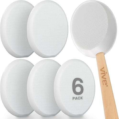 Vive Almohadillas de repuesto para aplicador de loción de espalda (paquete de 6) – Esponja de esponja de lufa de largo alcance para autoaplicación –