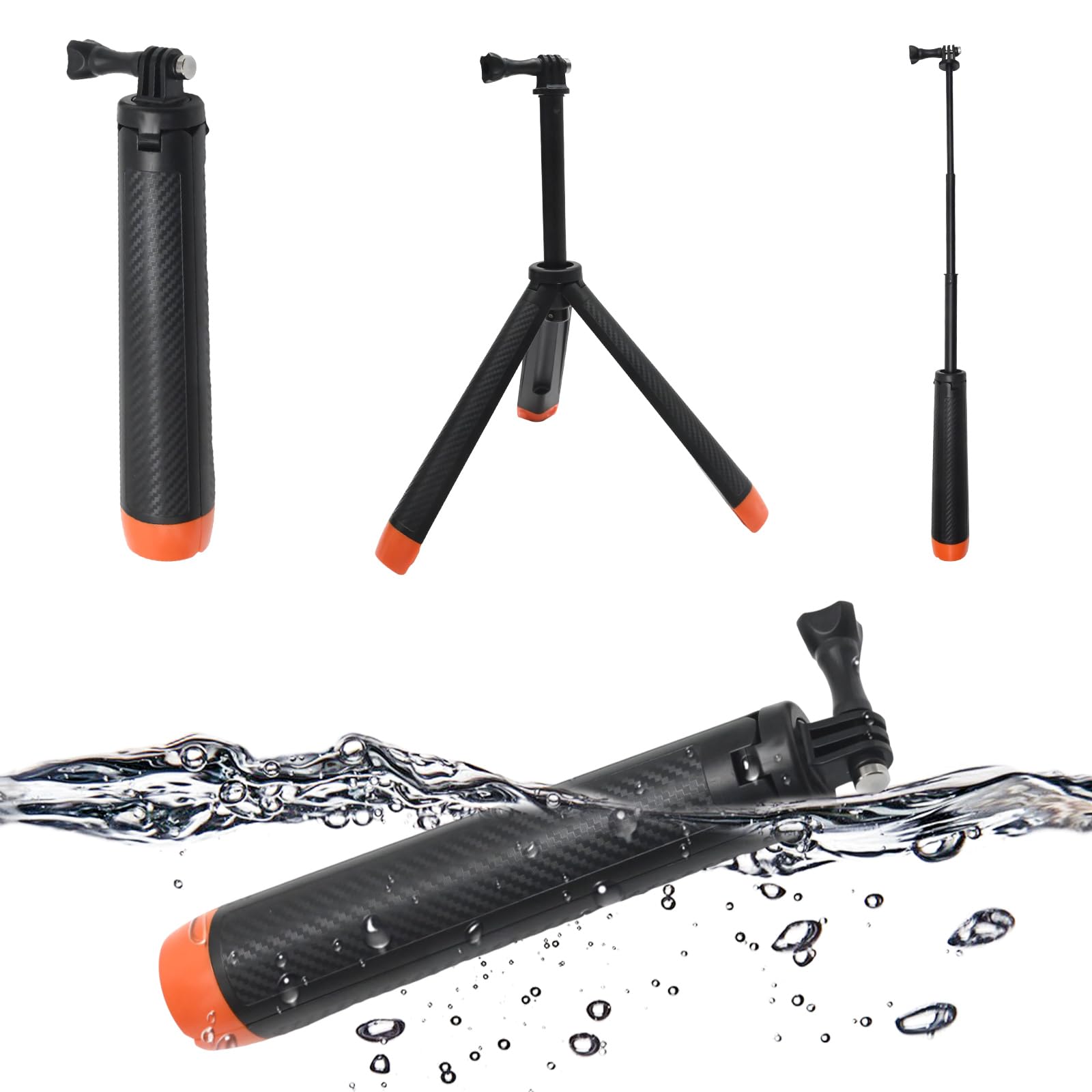 61 cm pływający uchwyt Action Cam pod wodą, statyw do selfie, z adapterem do mocowania aparatu, pasek na rękę, do GoPro 13 12 11 10 9 8 7 6 5 4, akcesoria do fotografii nurkowej