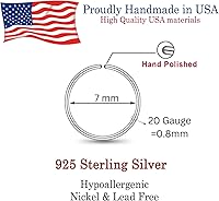 Vista 14 de LUCKYJEWUS Argolla pequeña y delgada de oro o plata de ley para perforación de nariz de mujer Dorado