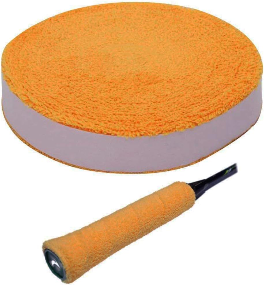 Zaptex 393'' /Roll Cotton Towel Grip Tennis Overgrips Badminton Racquet OverGrip Sweatband Anti-Skid Sweat Tape Absorbed Wraps (Orange)