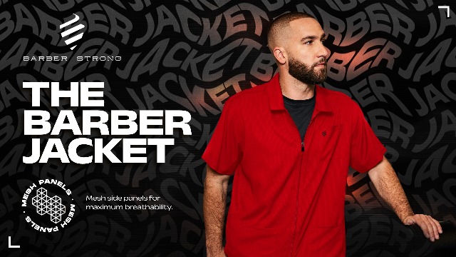 Barber Strong The Barber Weste – Schwarz, Haarabweisend, Atmungsaktiv, Größe L, Für Friseure Mit 3 Taschen & 2-Wege-Reißverschluss