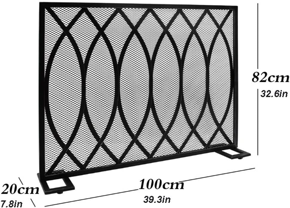 Fire Place Screen Fireplace Screen Wrought Iron Fireplace Partition Screen Fence Spark Screen Fence Home Indoor Net Fireplace Screen Gold/Black Decorative Fireplace Screen(Gold)